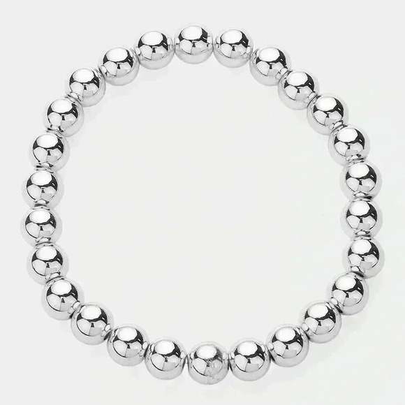 Stainless Steel Beaded Ball Stretch Bracelet - Picture 1 of 1
